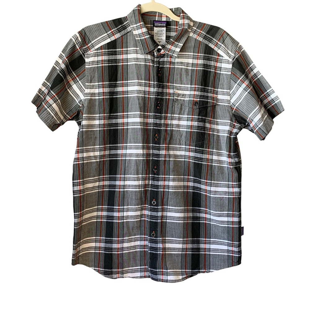 Patagonia Organic Cotton Plaid Short Sleeve Button Up Shirt‎ Men's Medium
